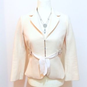 Rebecca Taylor Ivory Cream Blazer Jacket, Sz 4P or XS-S